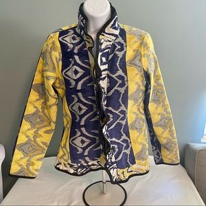 Trimdin Artisan Jacket Reversible Ruffle Blue & Yellow Sz XS